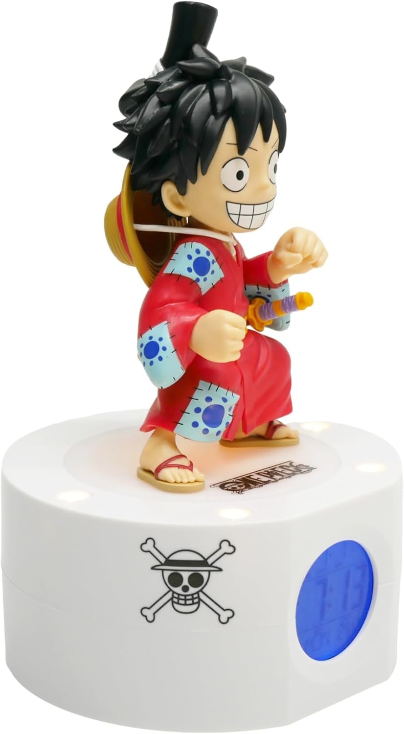 Anime Pirate LED Alarm Clock Yellow Light Up Desk Bedside Gift Figure
