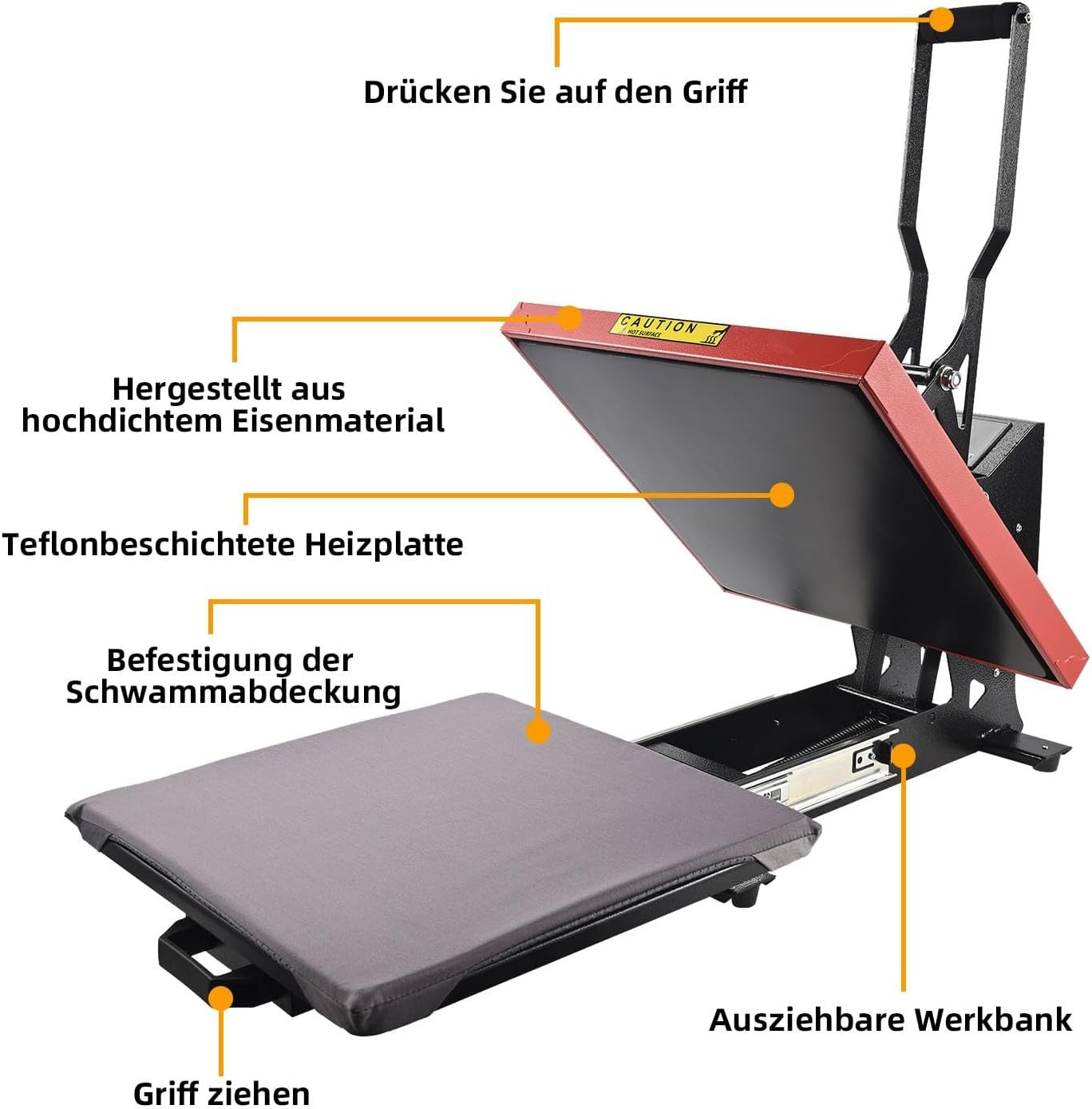 15x15 Heat Press Machine 1600W Digital Sublimation T-Shirt Press