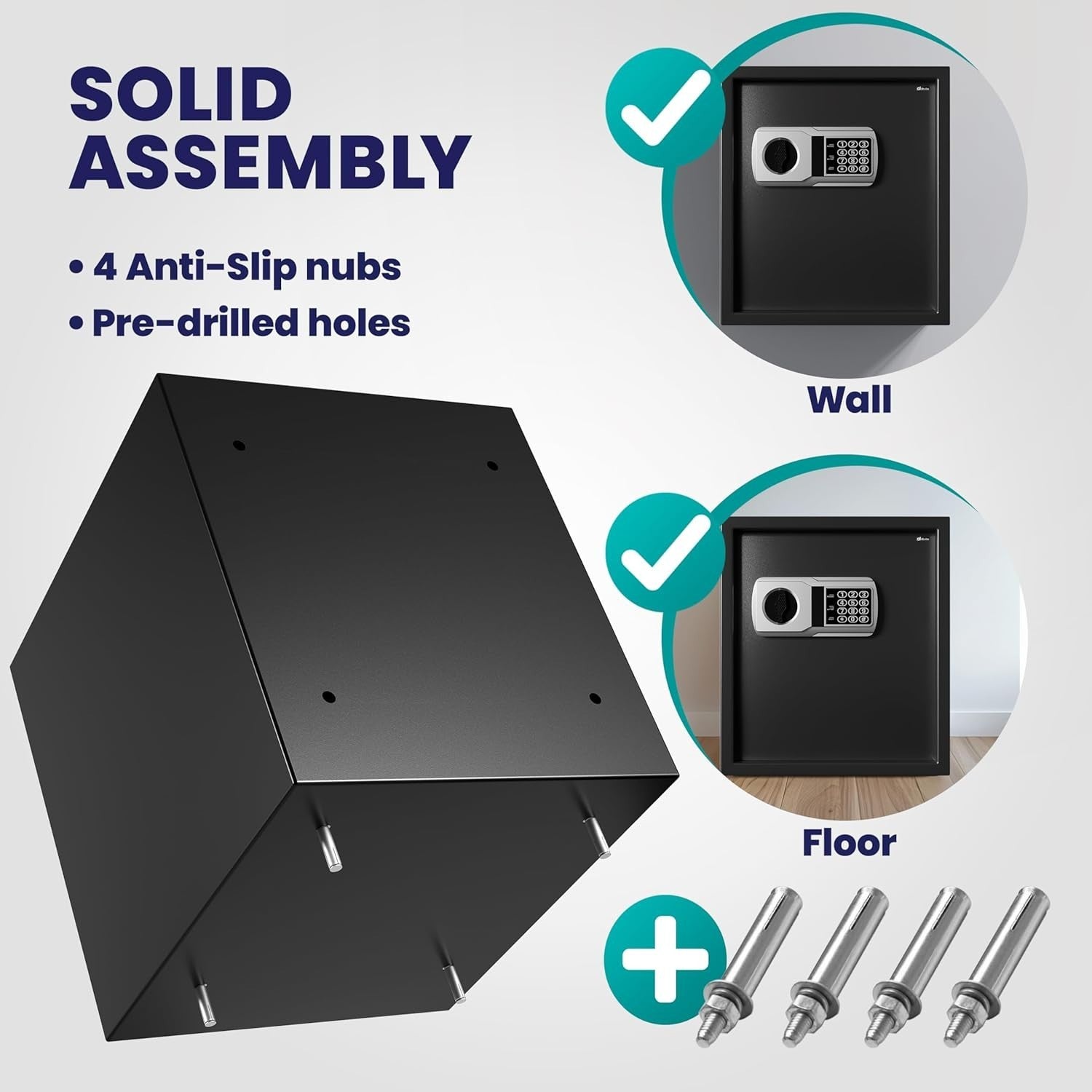Electronic Digital Safe Box LED Light Key Override Cash Jewellery Safe