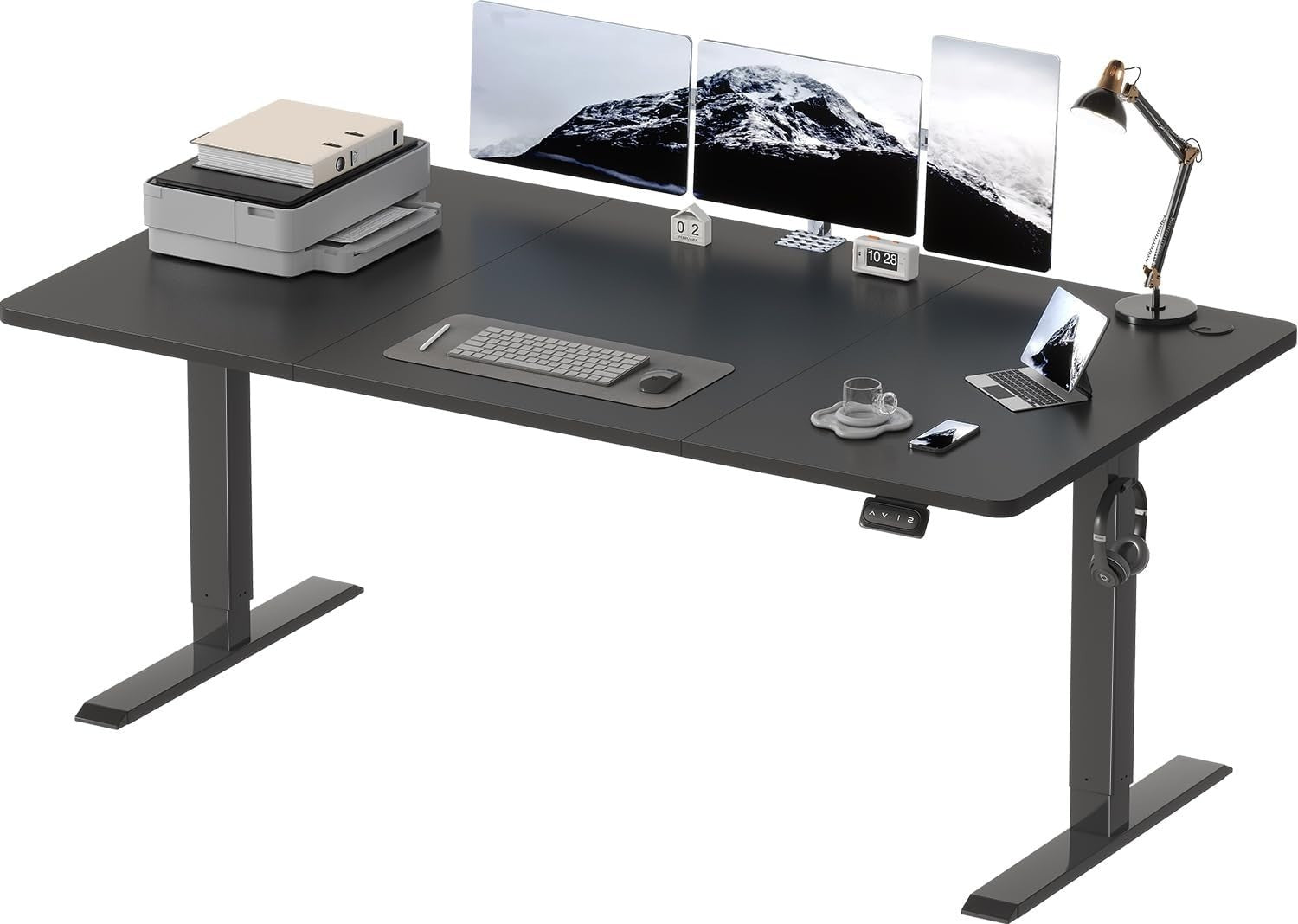 Electric Standing Desk 180x80cm Adjustable Sit Stand Black Table W/Memory Preset