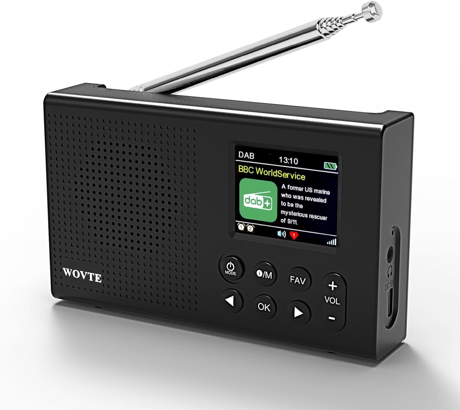 Portable DAB+ FM Radio Bluetooth USB Alarm Clock Rechargeable