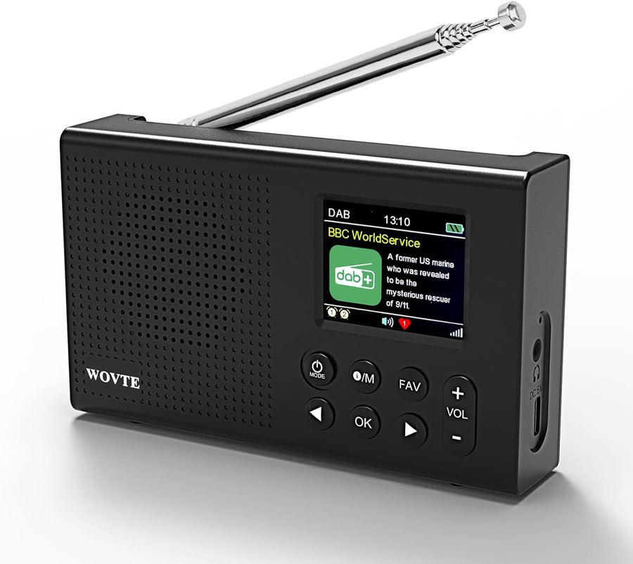 Portable DAB+ FM Radio Bluetooth USB Alarm Clock Rechargeable