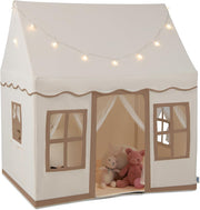 Beige Kids Castle Playhouse Tent Indoor Outdoor Anti Trip Mat Lights