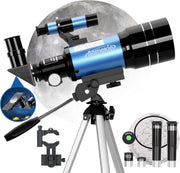 70mm Aperture 300mm Refractor Telescope for Kids & Adults with Tripod