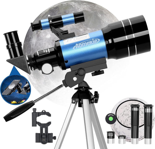 70mm Aperture 300mm Refractor Telescope for Kids & Adults with Tripod