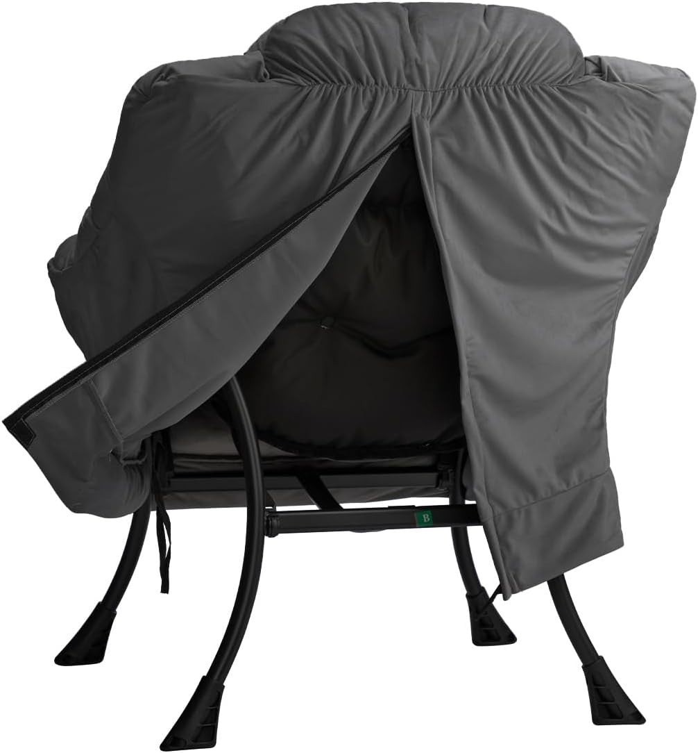 Dark Grey Velvet Armchair with Footstool Living Room Lounge Relax Seat