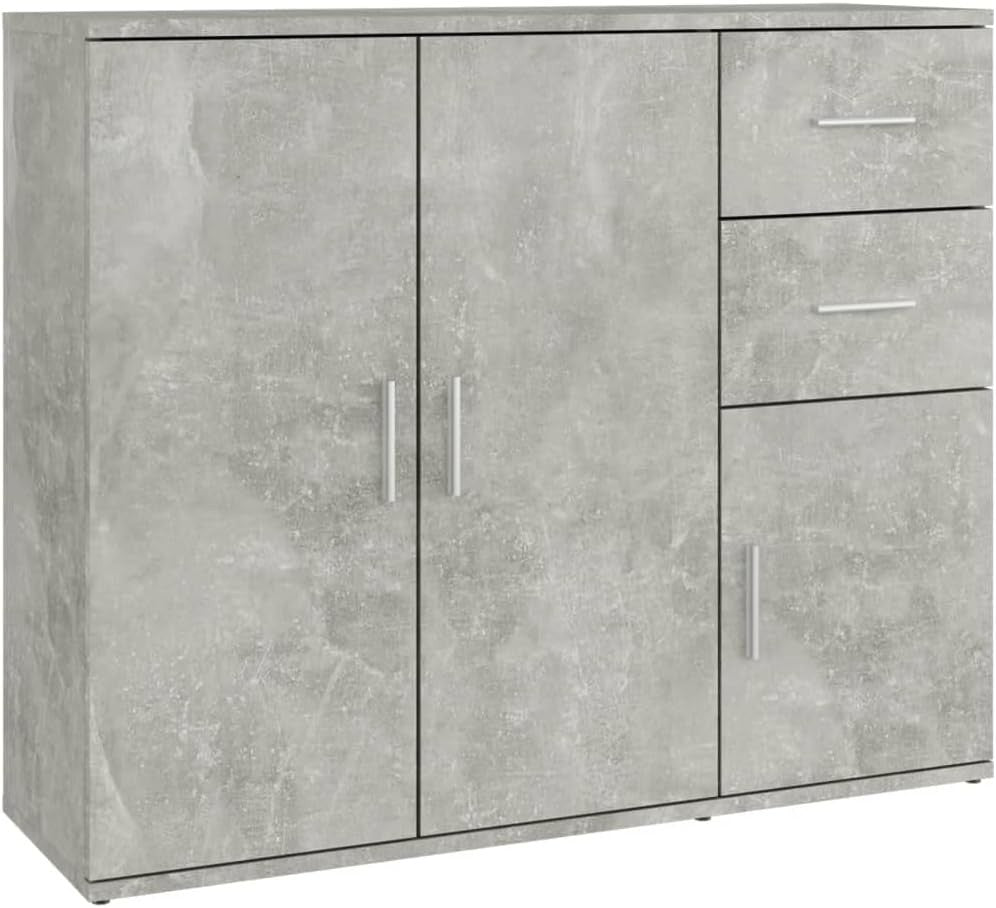 Modern Sideboard Cabinet Grey Storage Cupboard Drawers Unit for Living Room