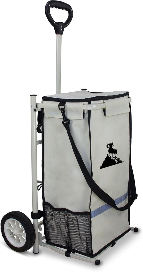 Foldable Shopping Trolley 45L Lightweight Cart w/ Insulated Bag & Wheels