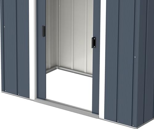 Metal Garden Storage Shed 6x4ft Pent Roof Waterproof Outdoor, Shed Anthracite