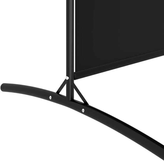 Black 2 Panel Room Divider 175cm Folding Privacy Screen – Modern Fabric