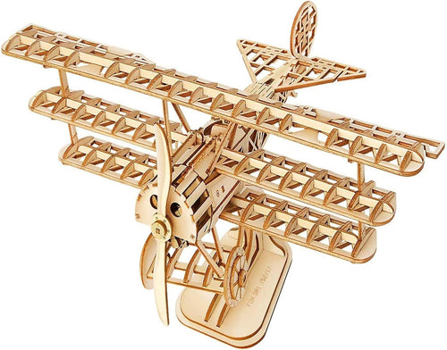 3D Wooden Airplane Model Kit DIY Puzzle for Adults Kids, 21x17.6 cm
