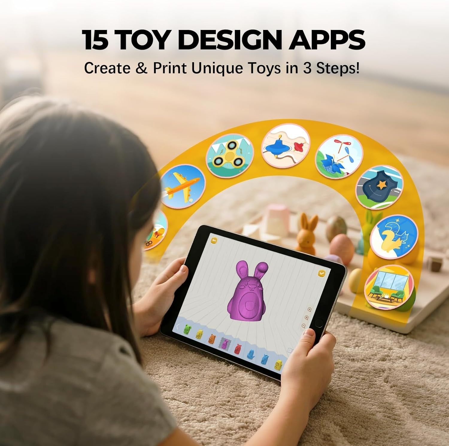 AI Kids 3D Printer App Control Toy Library Fast Print Camera Safe