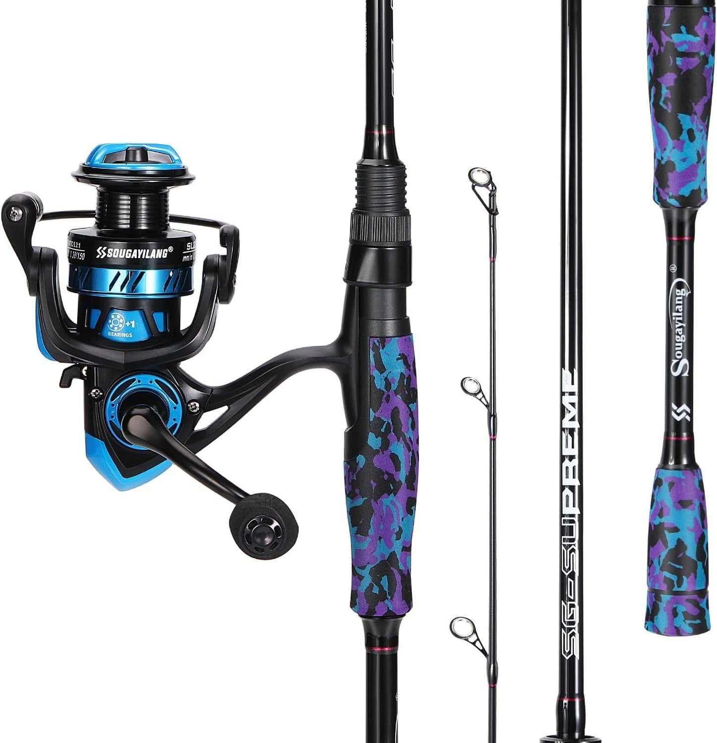 Spinning Rod & Reel Combo 2pc Carbon 210cm 11+1BB 25lb Drag