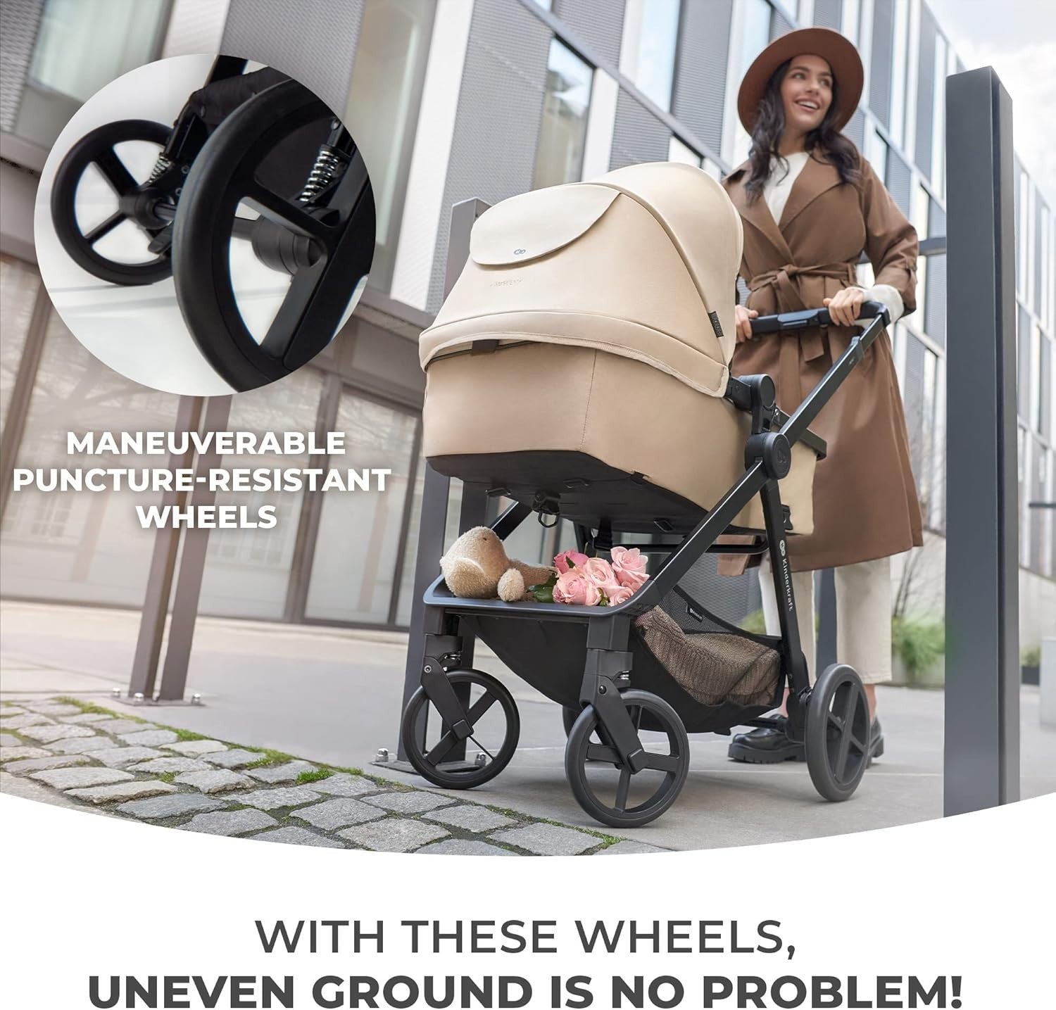 3 in 1 Baby Travel System 22kg, i-Size Car Seat, Easy Fold Pram