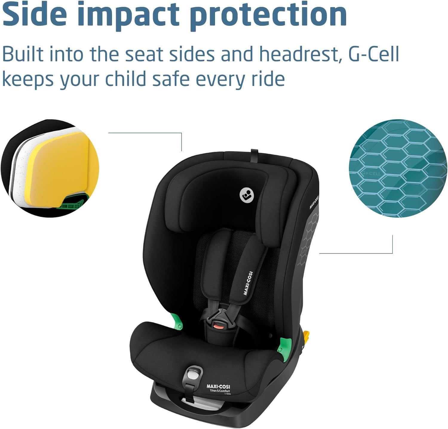 ISOFIX i-Size Child Car Seat 15m–12Y 76–150cm Recline Breathable Black