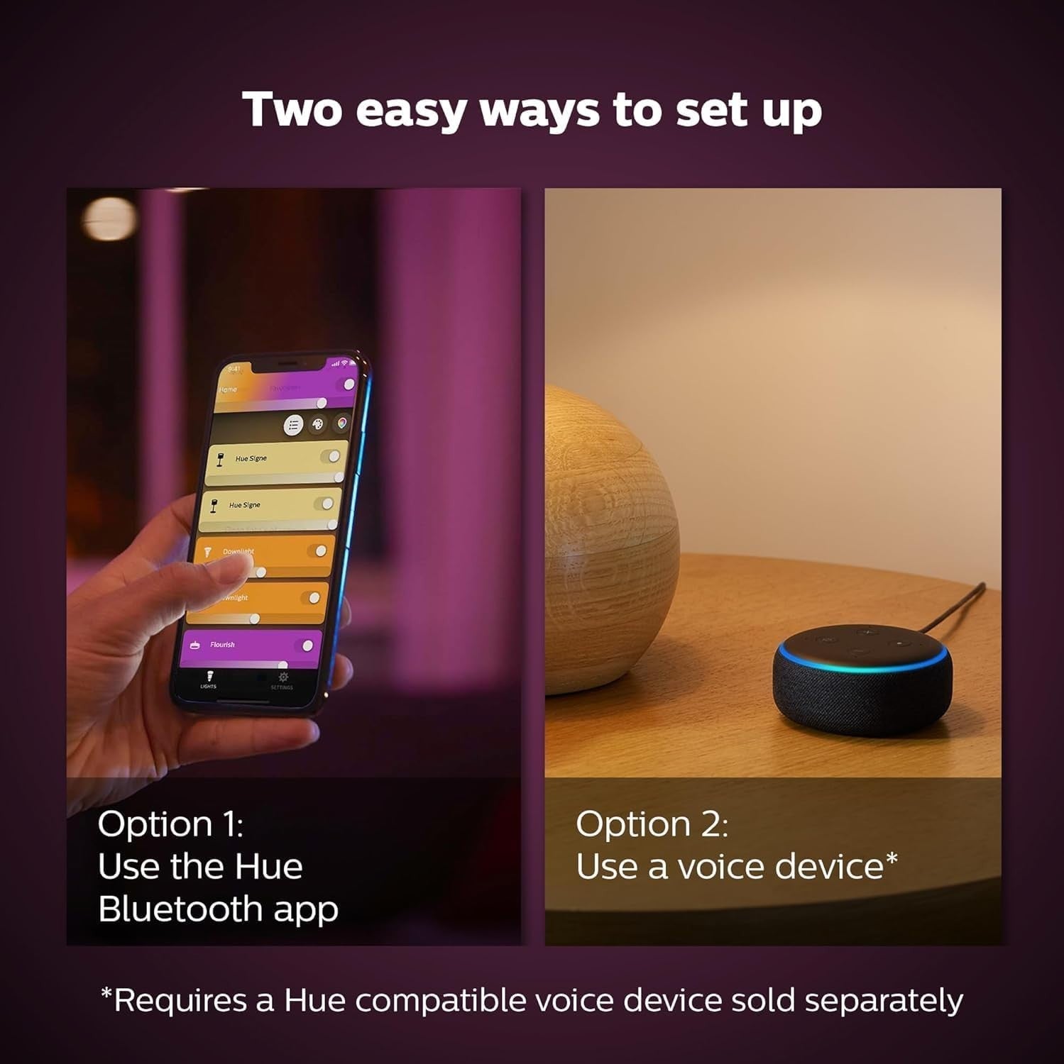 Smart Color Ambiance Table Lamp with Alexa & Bluetooth, 16M Colors