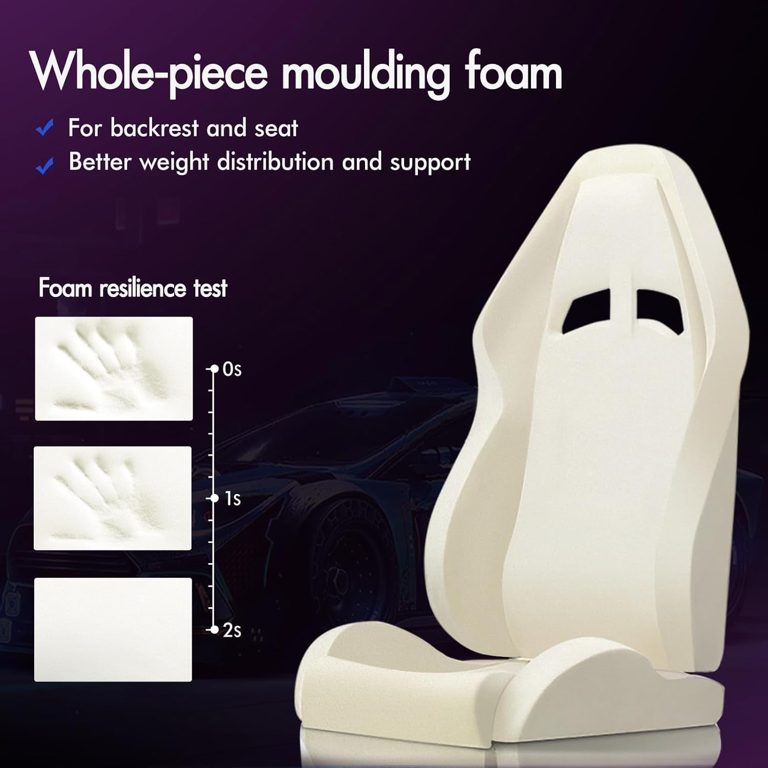 Ergonomic Gaming Chair Recliner w/ Footrest Lumbar Support PU