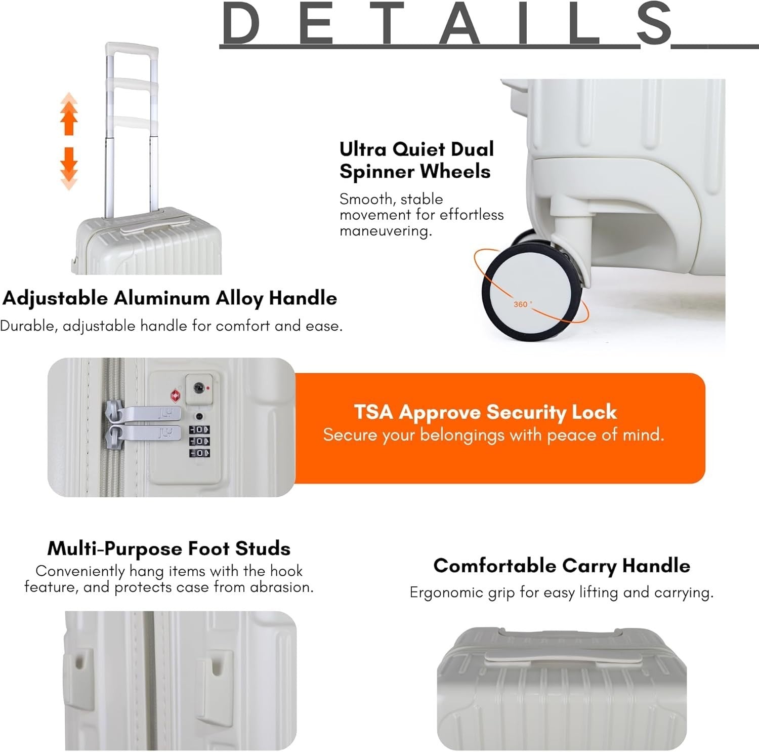 2pc Cabin Luggage Set Vanity Case & Carry On Suitcase TSA Lock Spinner