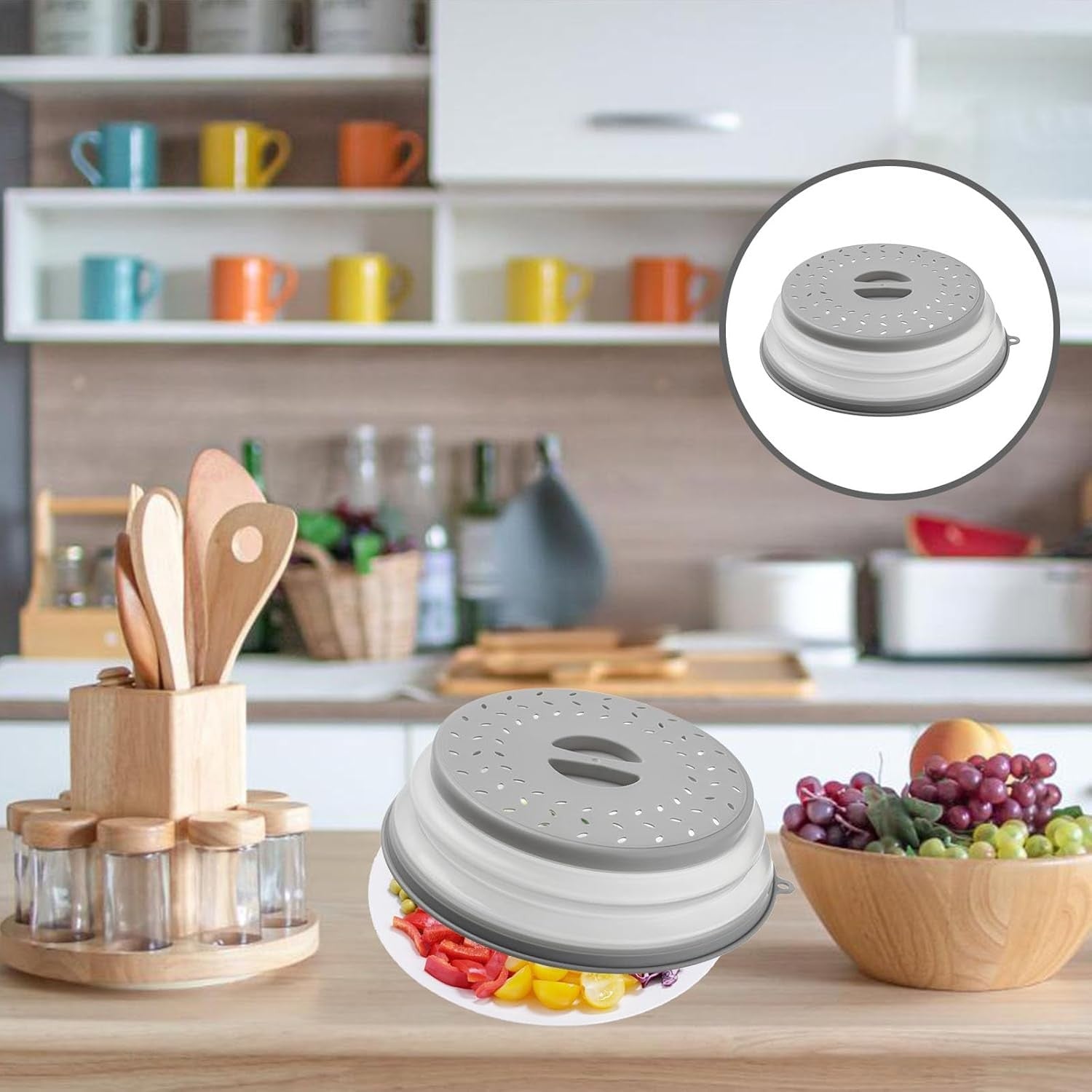 Microwave Splatter Guard Lid Cover Steam Vents Easy-Clean Food Protector
