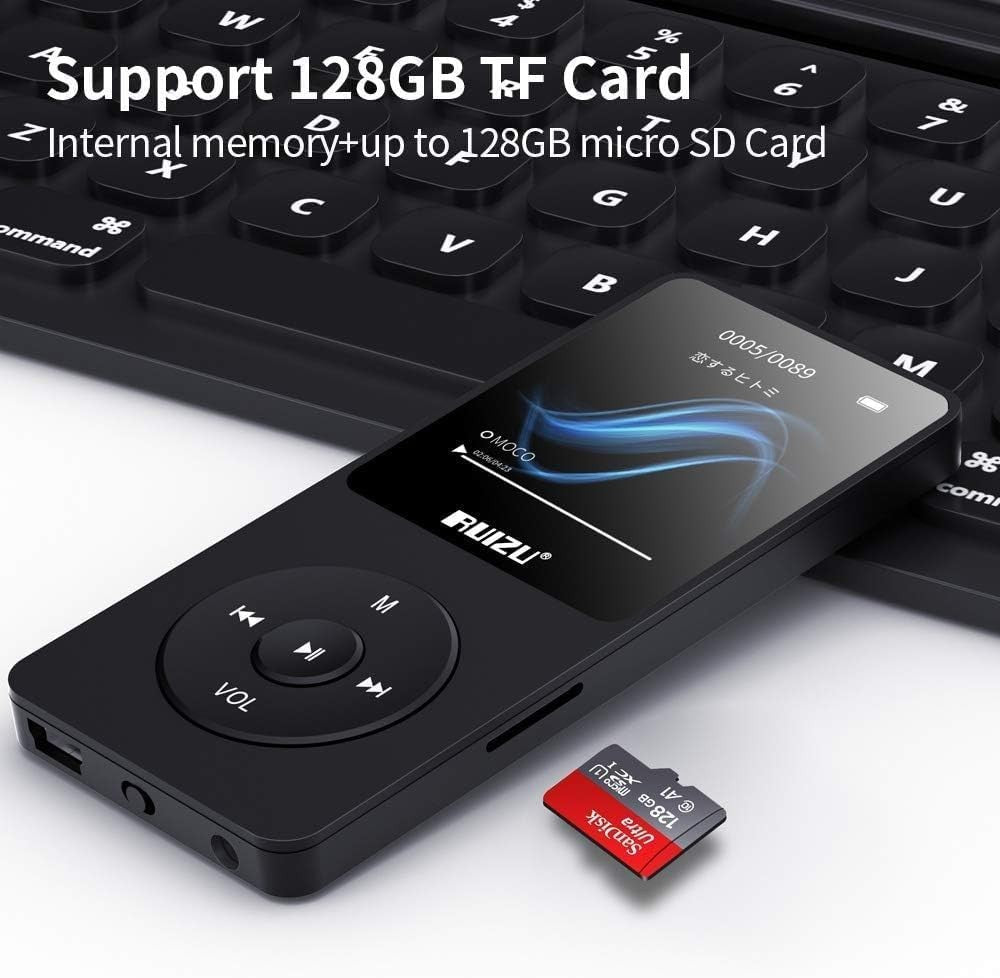 64GB MP3 Player Bluetooth 5.3 80H Battery 1.8" Screen 128GB