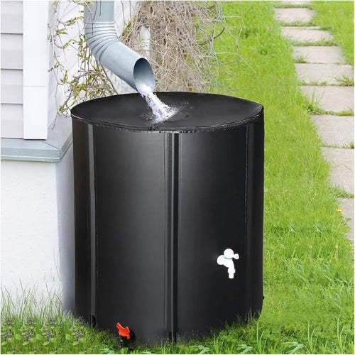 50L Foldable Rainwater Collection Tank, Portable Garden Water Butt, PVC