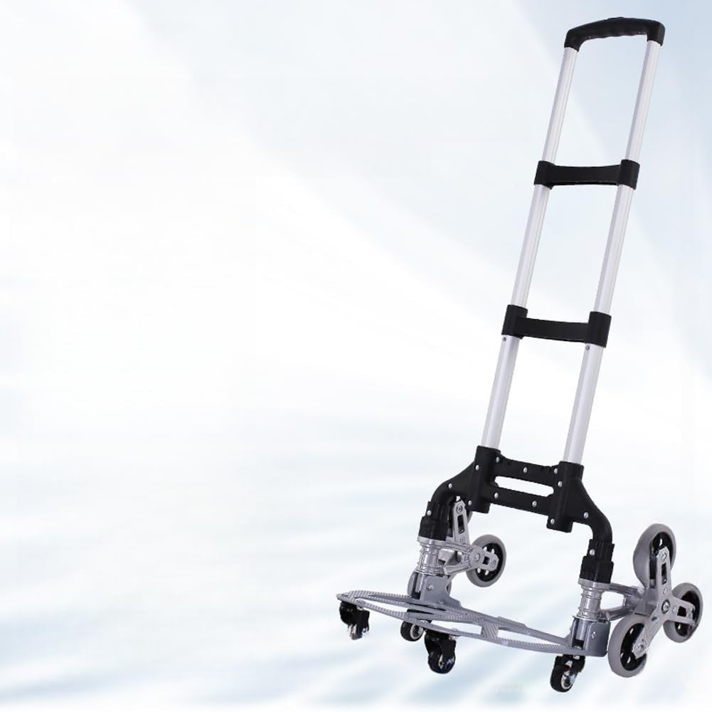 330lb Stair Climbing Hand Truck Folding Trolley 10 Wheels Adjustable Handle
