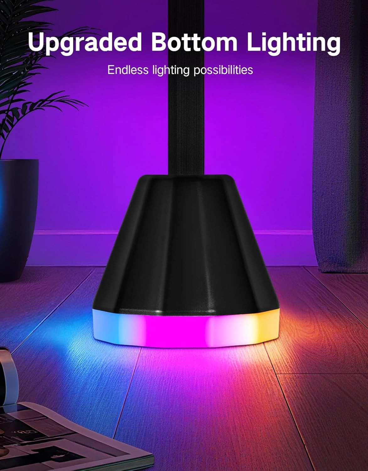 RGB LED Corner Floor Lamp Smart App Remote Music Sync Mood Lighting Tall