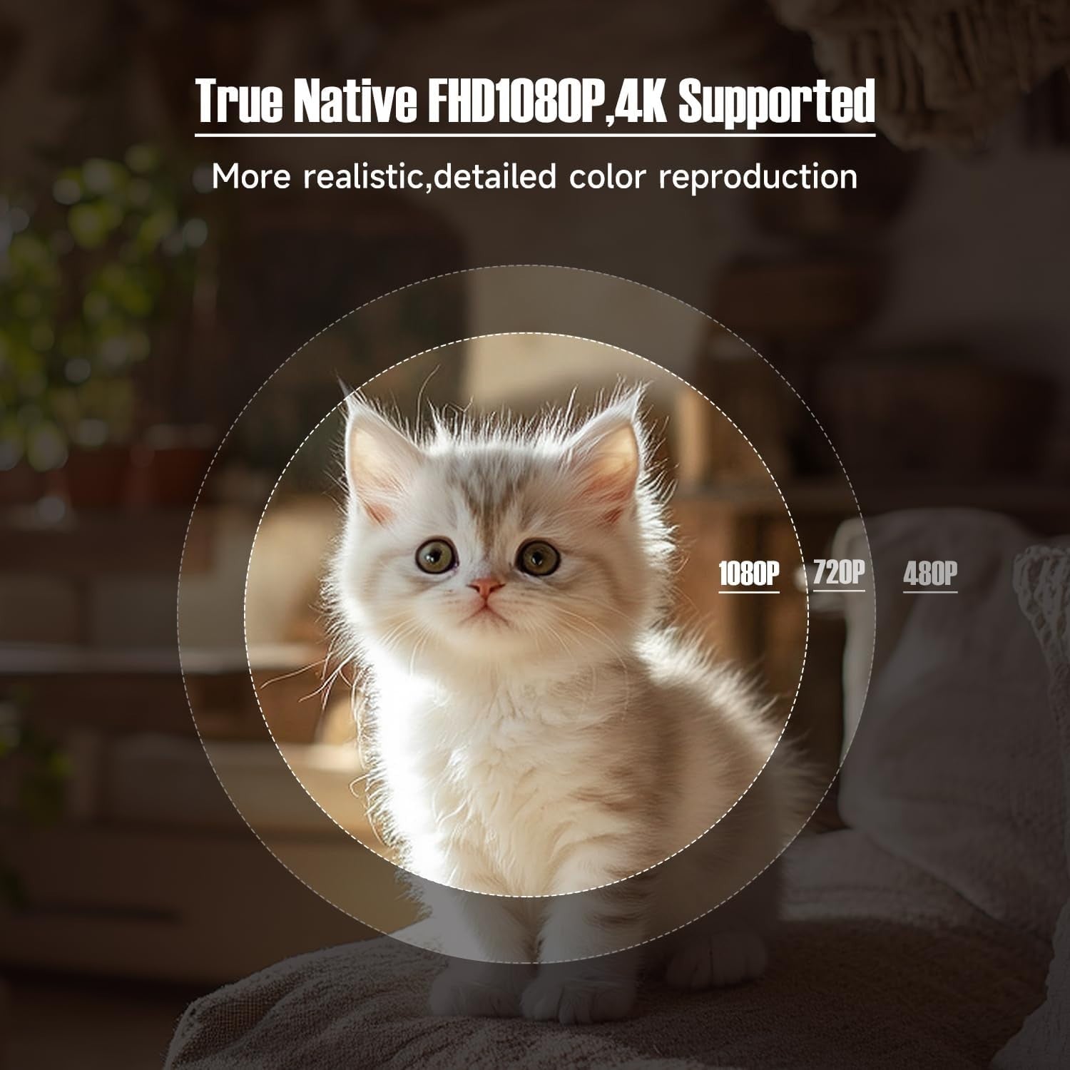 Smart 1080P Projector 4K WiFi 6 Bluetooth Netflix Auto Focus 120°