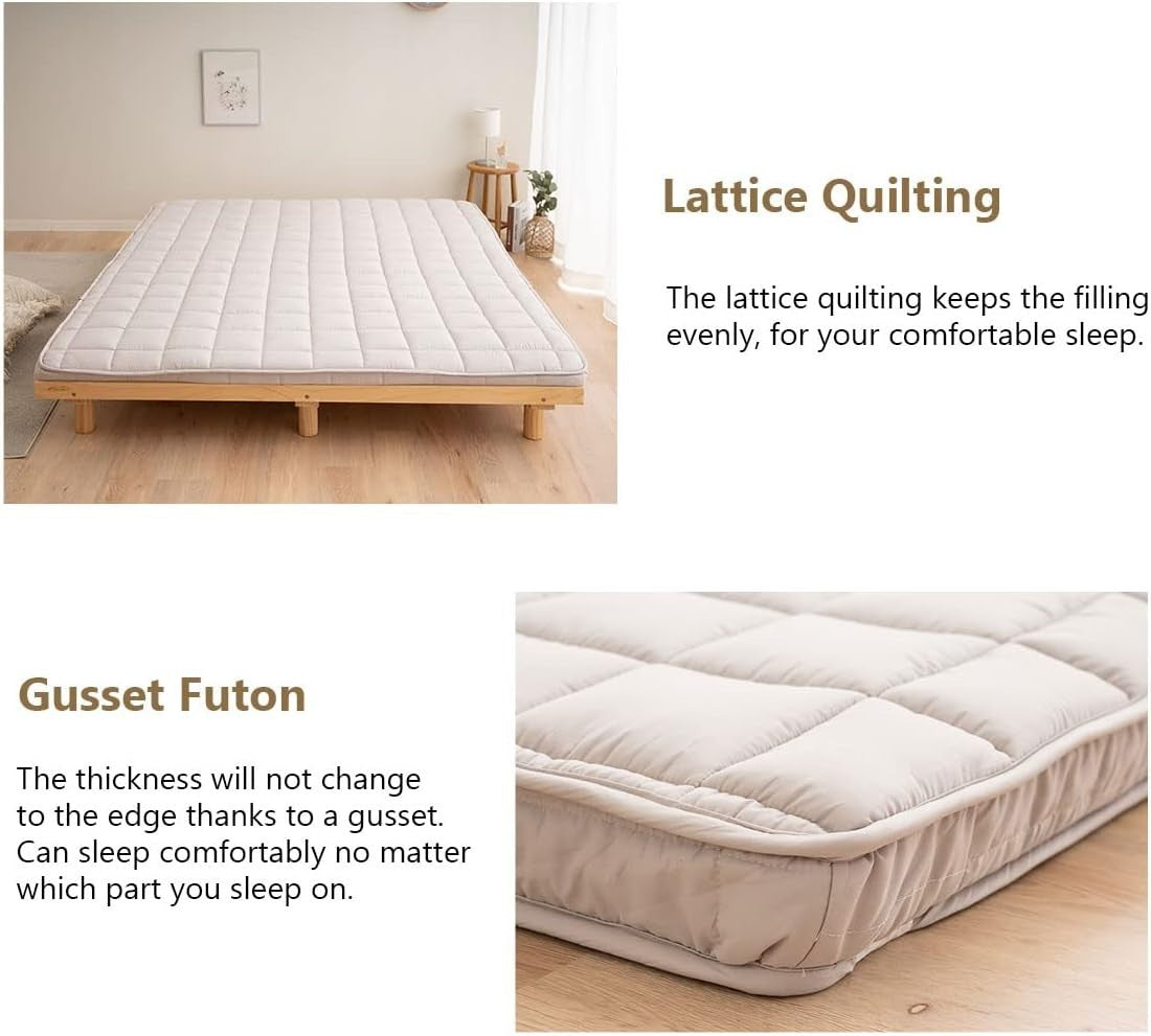 Japanese Foldable Floor Mattress Double Tatami Futon - Firm Support Sleep