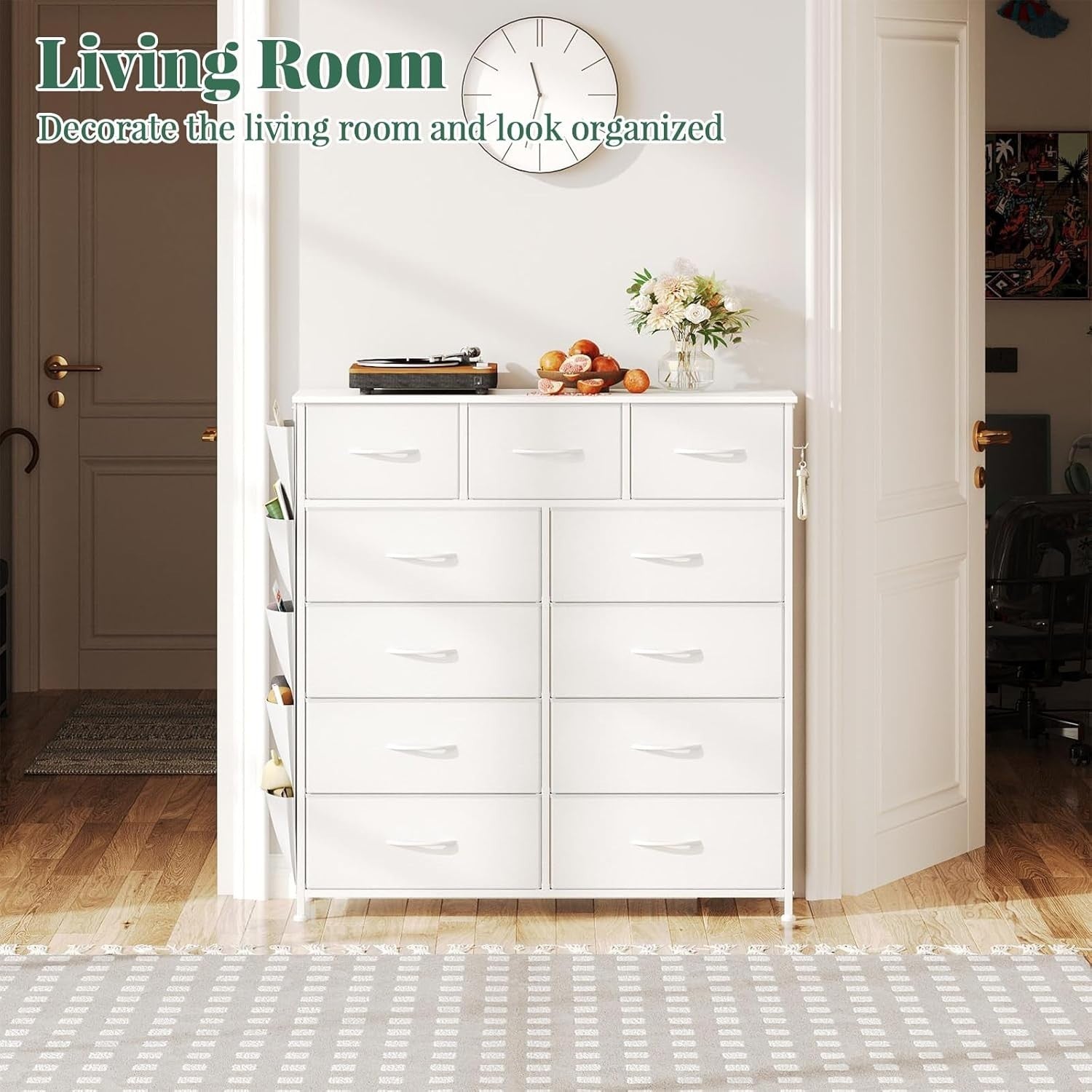 11 Drawer Storage Chest with Fabric Bins | Space-Saving Bedroom Organizer