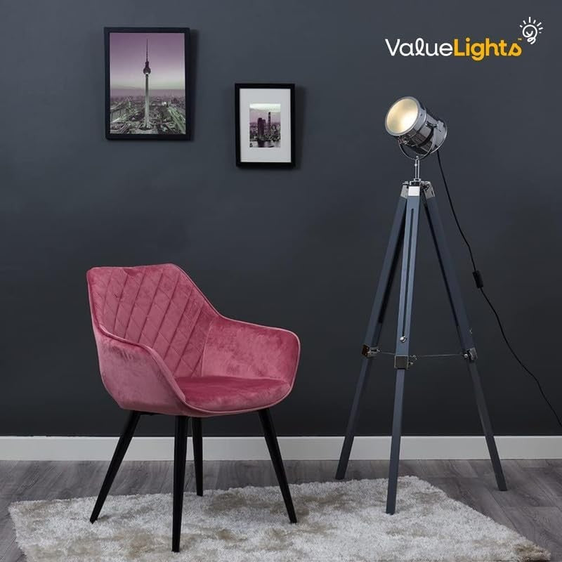 White Tripod Floor Lamp Studio Spotlight Adjustable LED Modern Standing Light
