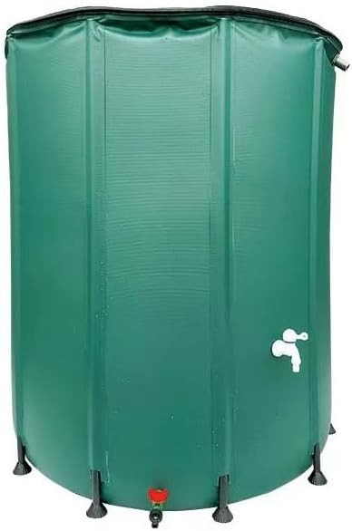 300L Collapsible Garden Water Butt with Tap, Zip Lid & Hose Connector