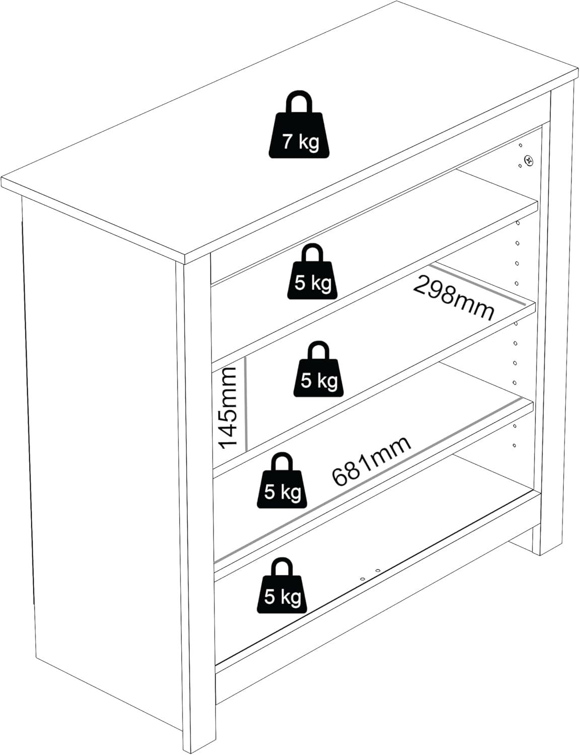 Modern 12 Pair Shoe Cabinet with 2 Doors & Adjustable Shelves – Dusty Grey