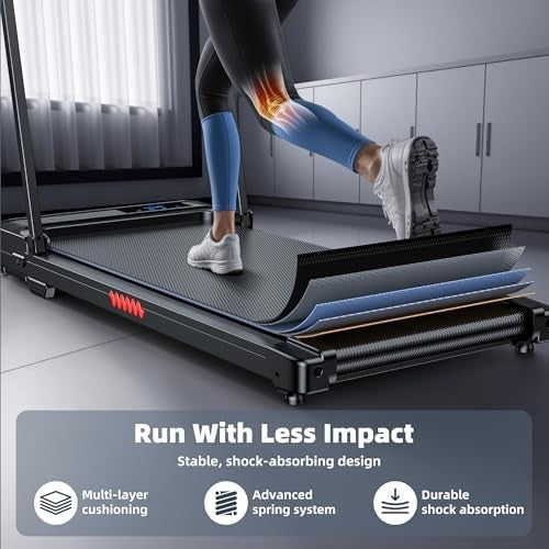 Foldable Under-Desk Walking Pad Treadmill 2HP, Compact 3-Mode Home Office