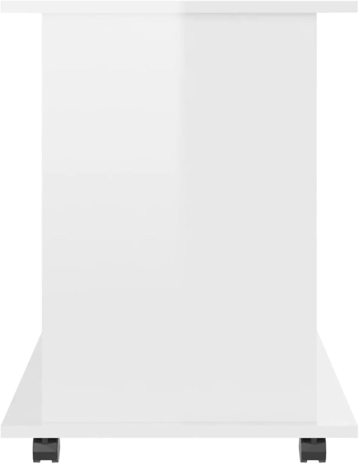 High Gloss Rolling File Cabinet Wooden Under Desk Storage Unit White
