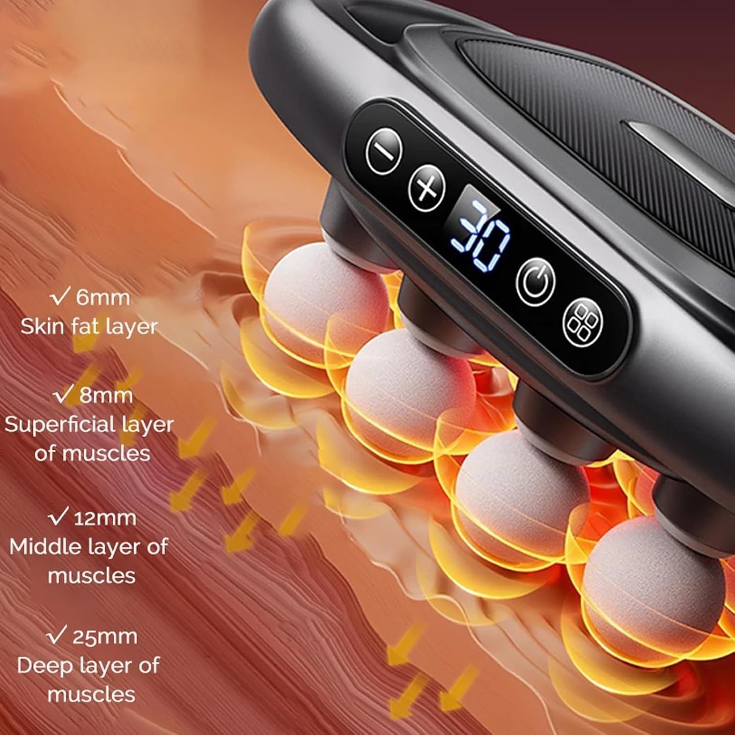 Deep Tissue Body Massager Electric Kneading Muscle Relief 8 Head Handheld