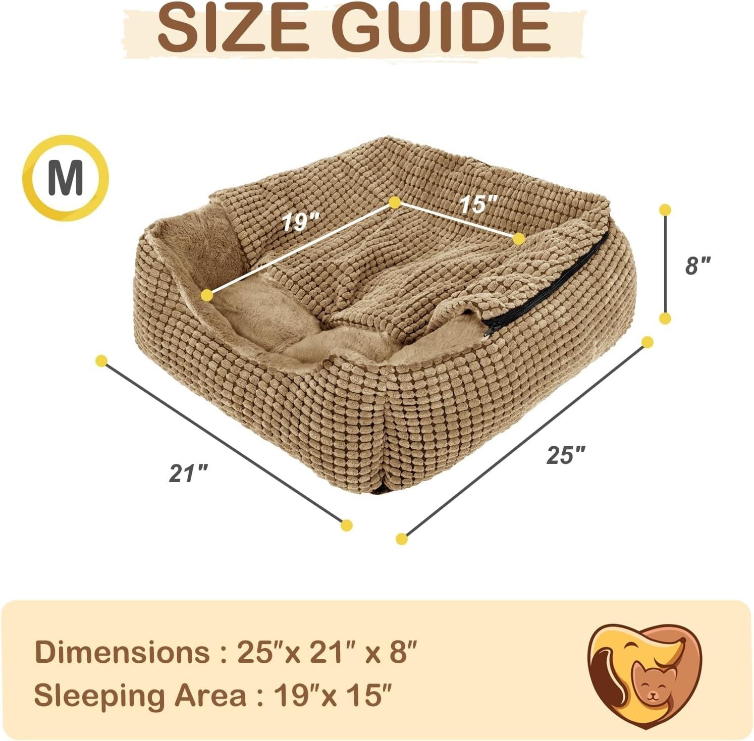 Hooded Dog Bed 63x53x21cm Warm Cave Orthopedic Washable