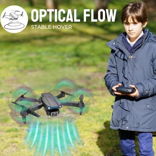 1080P HD Foldable Drone w/ Dual Camera 360° Flip Optical Flow (Black)