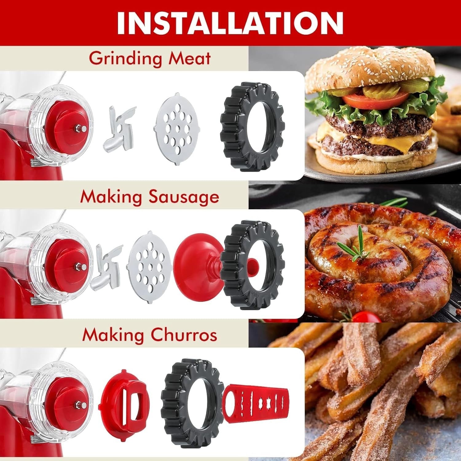 Manual Meat Grinder Sausage Maker Biscuit Press Mincer Suction Base