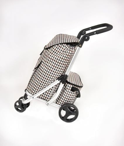 Folding Grocery Cart Lightweight 42L Shopping Trolley with Brakes & Cooler