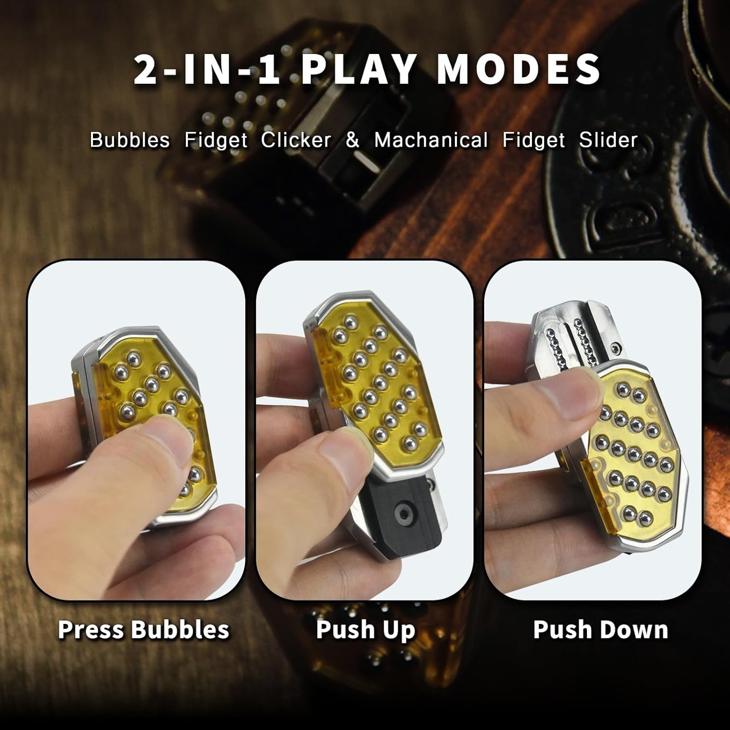Metal Bubble Fidget Slider Clicker Focus Toy Pocket EDC Stress Relief