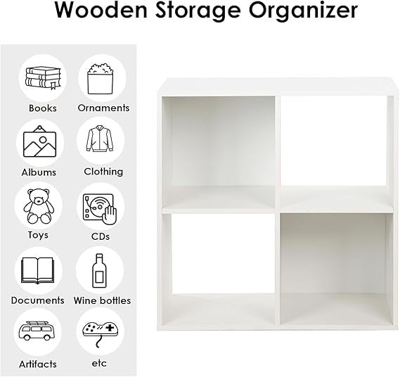 Modern 6-Cube Storage Shelf Unit – Freestanding Bookcase for Bedroom Living Room