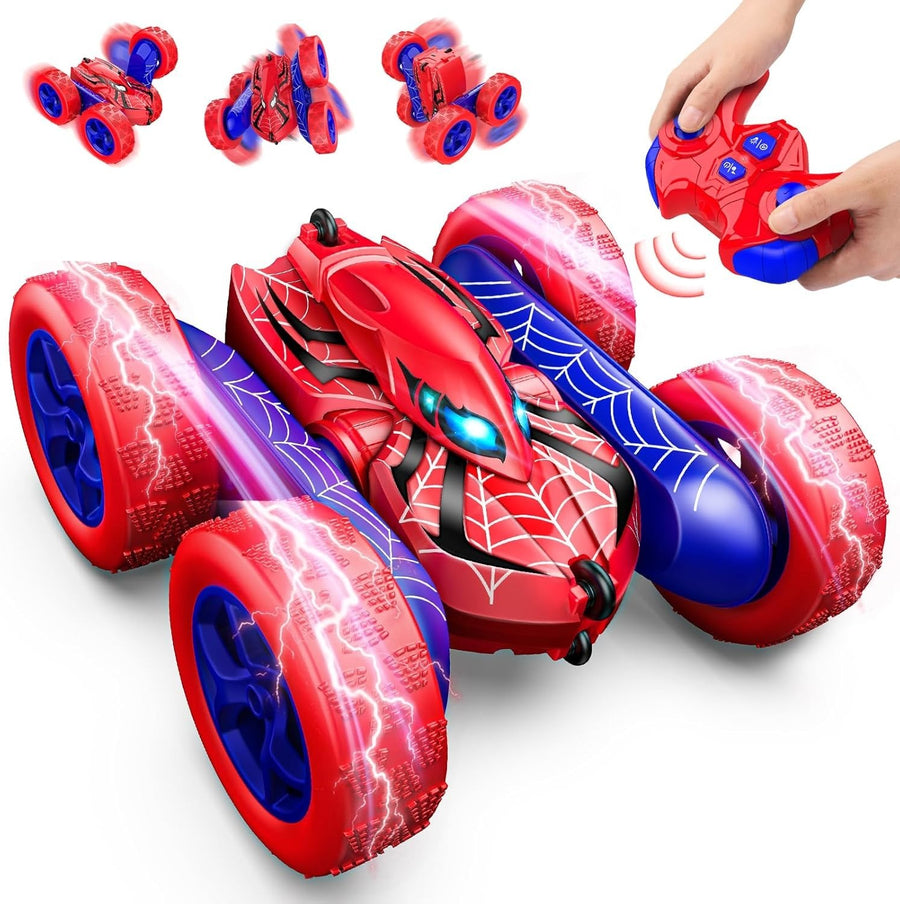 4WD RC Stunt Car 360° Flip LED Rechargeable Toy for Boys Age 3–10