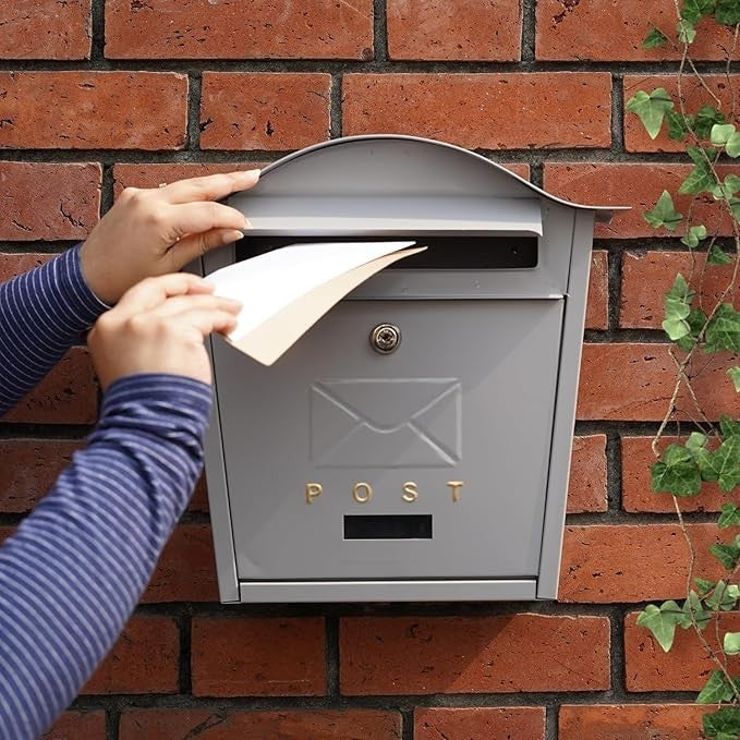 Wall Mounted Lockable Post Box Waterproof Aluminium Mailbox Secure Stylish