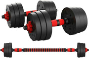 30KG Adjustable Dumbbell & Barbell Set Cast Iron Free Weights Home Gym