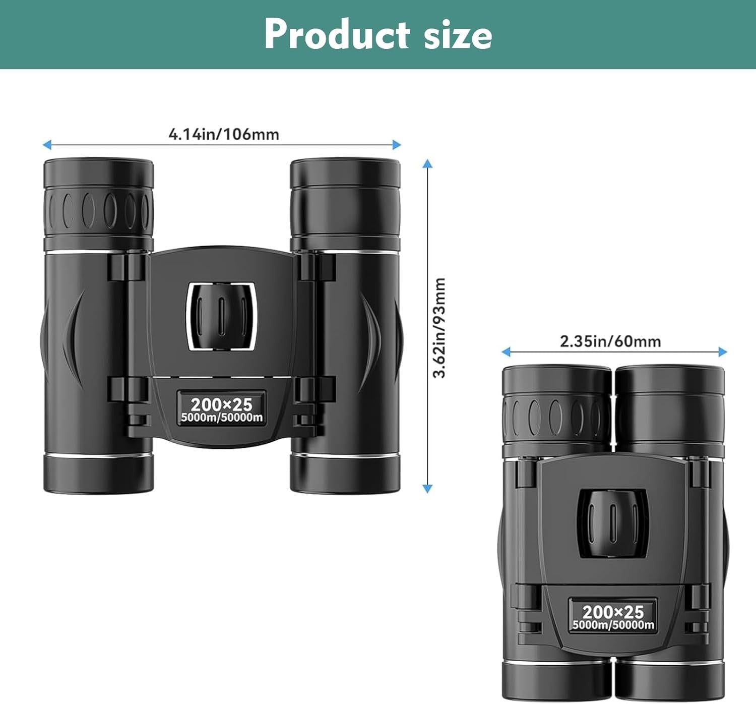200x25 Compact Mini Binoculars HD Long-Range Travel Birdwatching Sports Optics