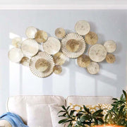 Modern Metal Wall Art 3D Round Sculpture Home Wall Decor White
