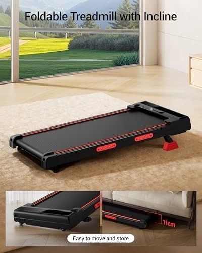 Under Desk Treadmill 16% Incline Compact Walking Pad Home Office Gym