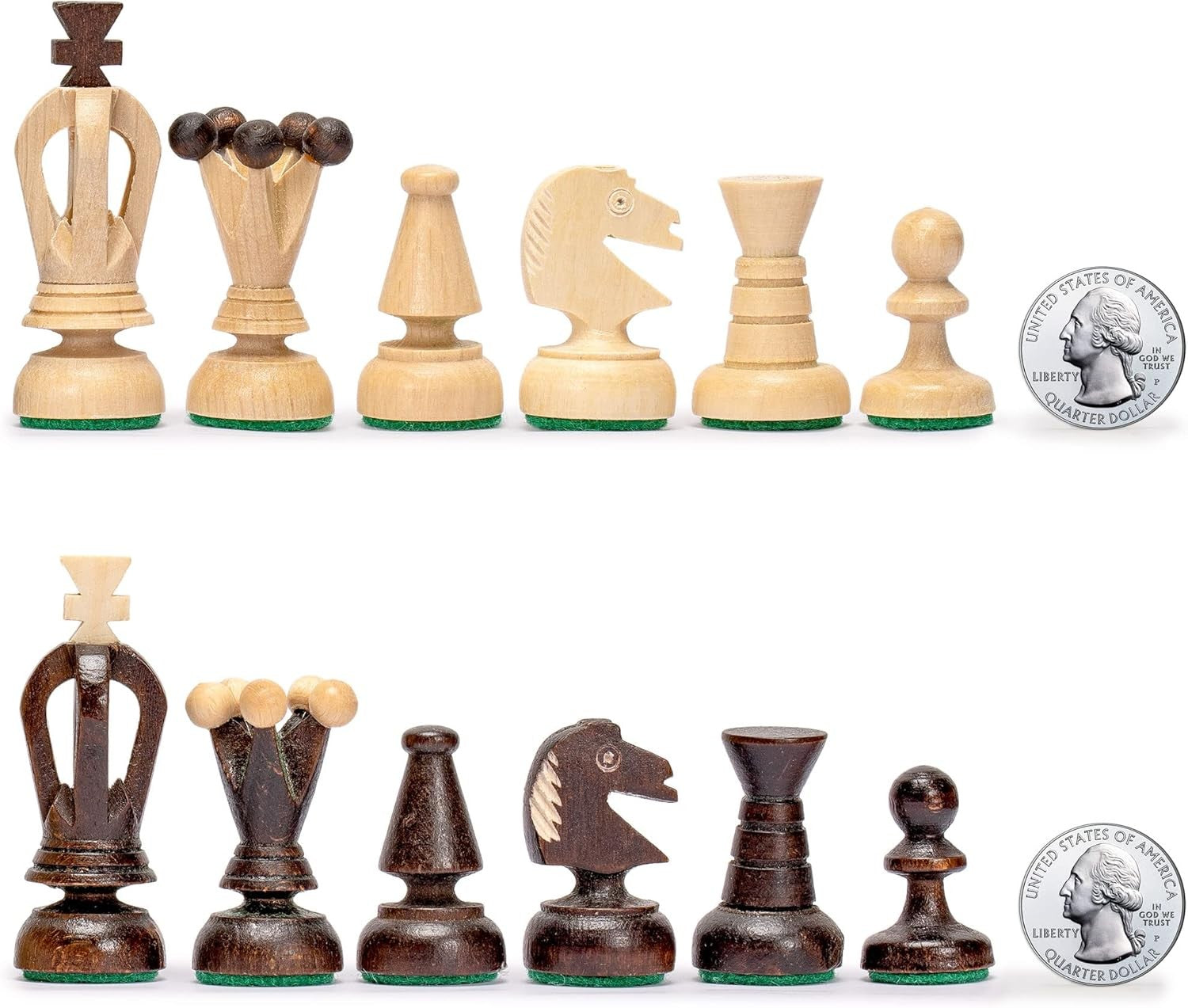 Small Wooden Chess Set 28cm • Handcrafted Pieces • Folding Travel Board Gift