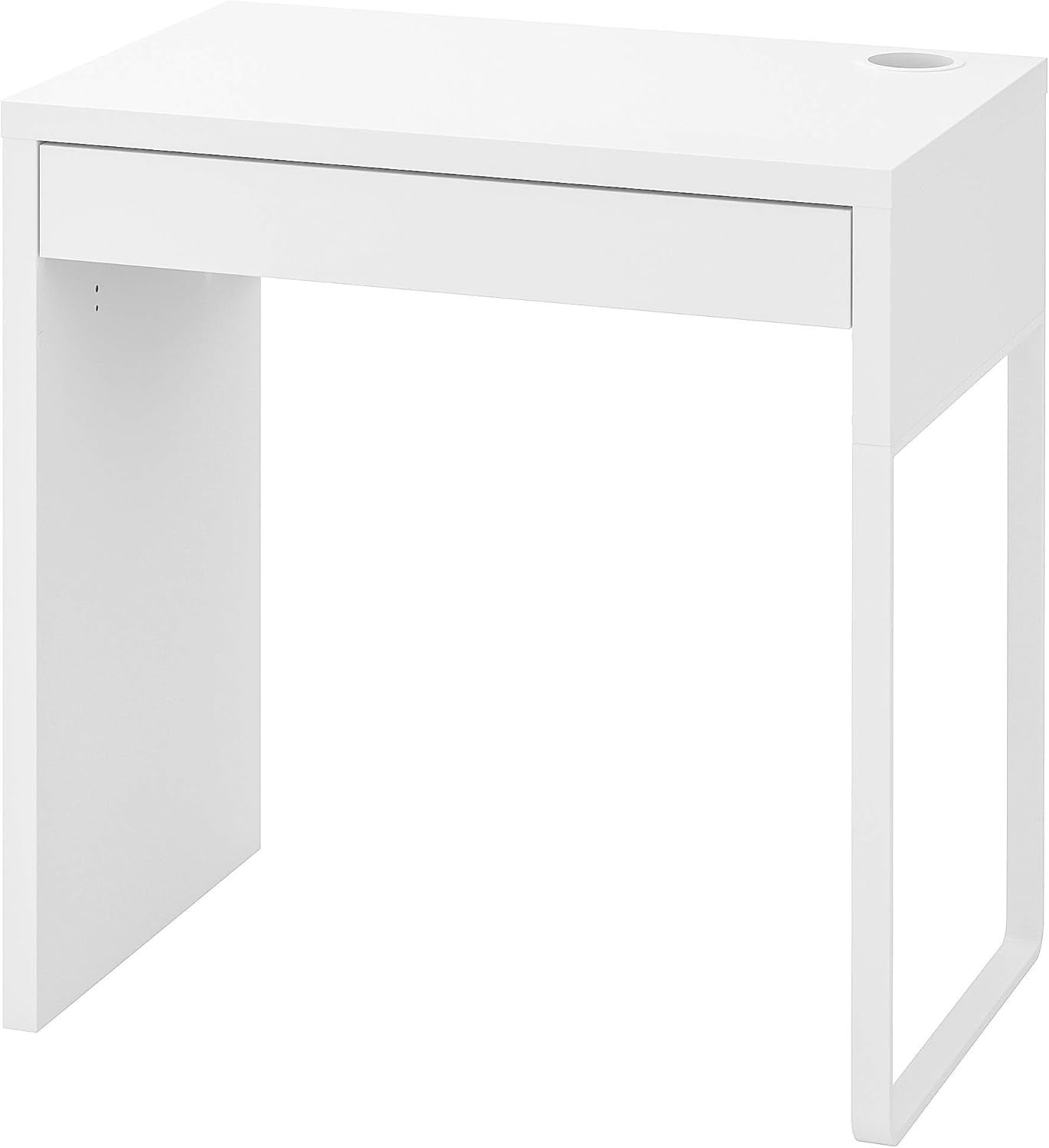 White Compact Desk 73x50cm w/Drawer Modern Small Work Study Table